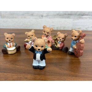 Homco Bear Orchestra Figurines #1422 Musical Band Full Set. Lot of‎ 6 1970's
